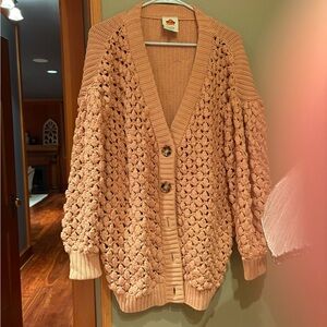 FARM Rio Peach Knit Cardigan Sweater